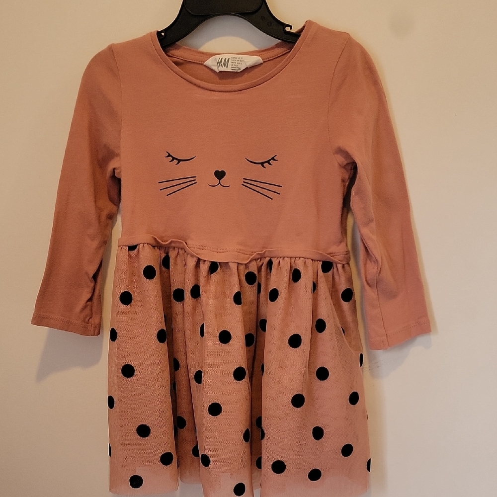 H&M Blush Cat Face Kids Dress